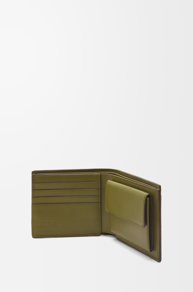LOEWE Bifold coin wallet in soft grained calfskin Olive
