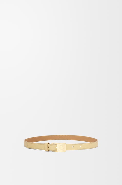 LOEWE 光滑小牛皮 Amazona 掛鎖皮帶 深奶油色/金色