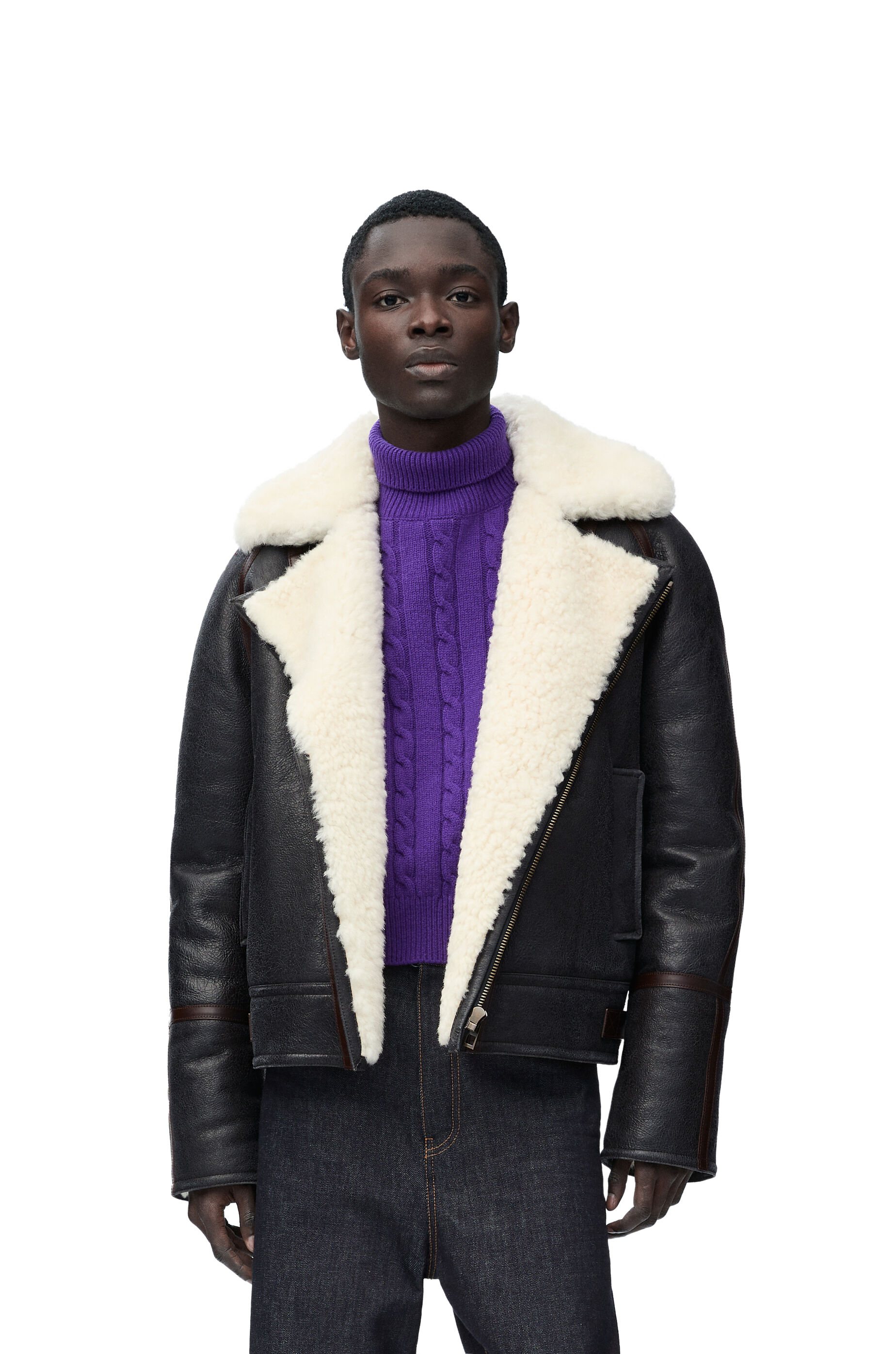 4bidden aviator faux shearling jacket outlet