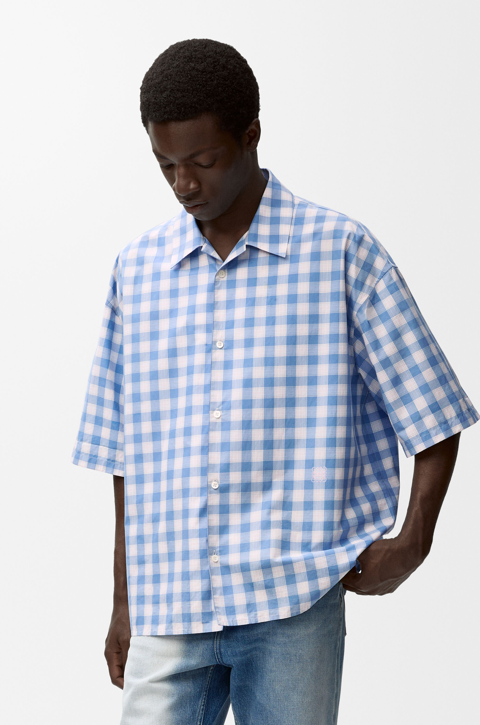 Short sleeve shirt in cotton Blue - LOEWE