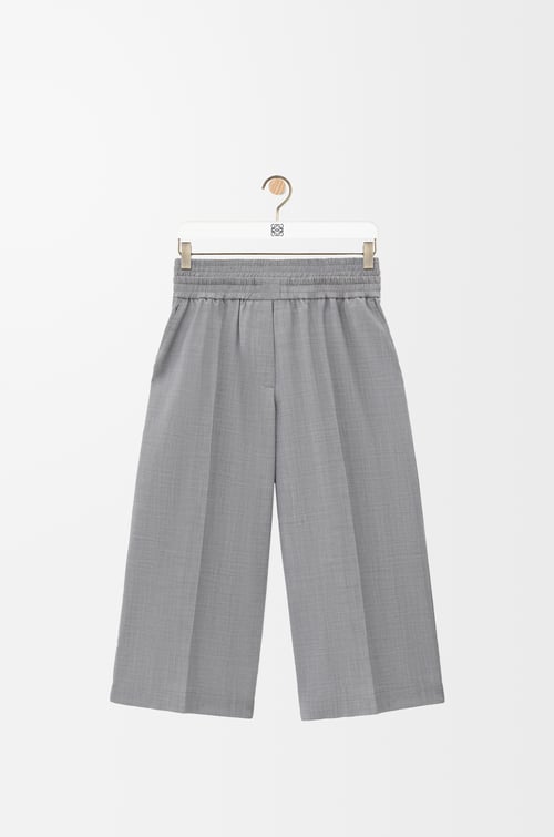 LOEWE クロップド トラウザーズ（ウール） ライトグレーメランジ