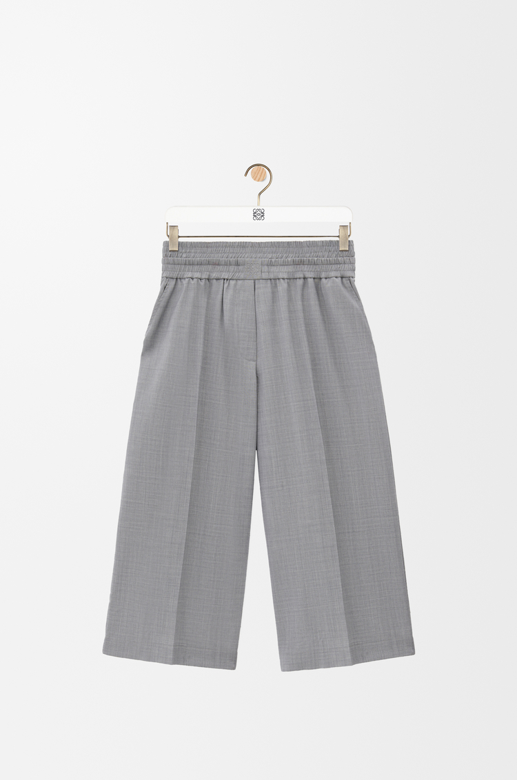 LOEWE Cropped trousers in wool Light Grey Melange