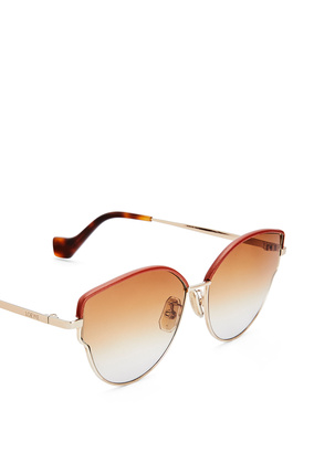 LOEWE Gafas de sol montura mariposa en metal  Marron Degradado/Oro Rosa