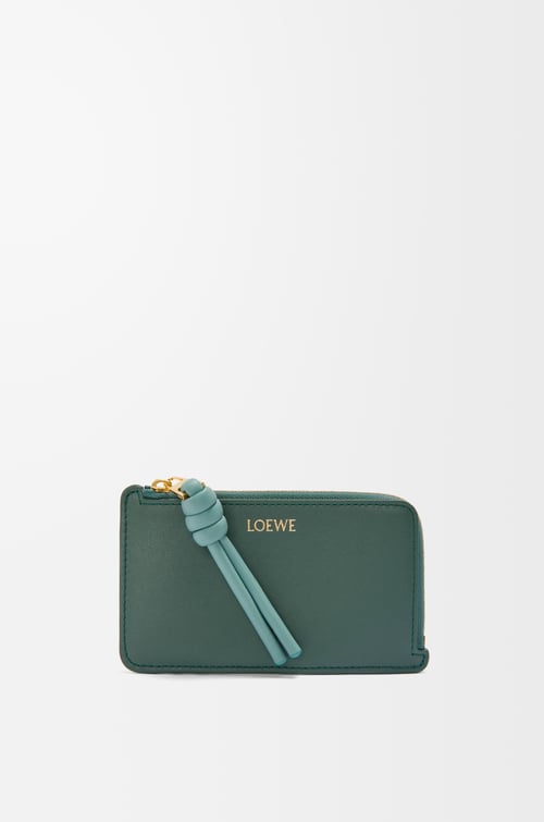 LOEWE Knot coin cardholder in shiny nappa calfskin Vetiver/Water plp_rd