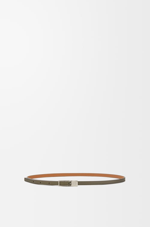 LOEWE 光滑小牛皮 Amazona 掛鎖皮帶 灰綠色/鈀色