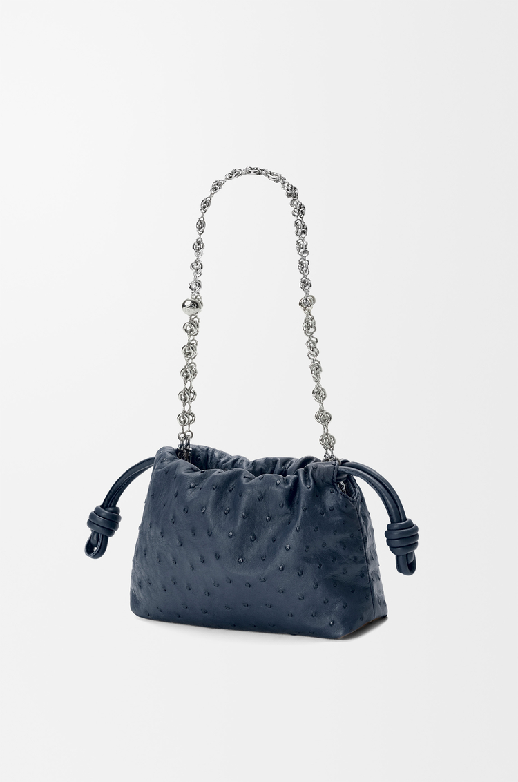 LOEWE フラメンコパース ミニ（オーストリッチ） ディープネイビー