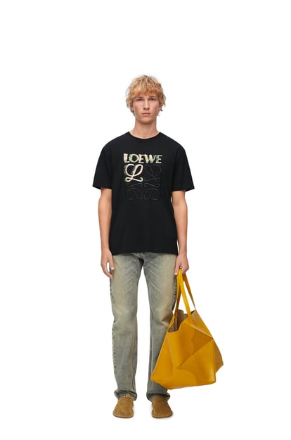 LOEWE Camiseta de corte holgado en algodón Negro/Multicolor plp_rd