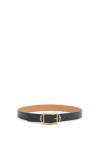 LOEWE Curved buckle belt in smooth calfskin Black/Gold