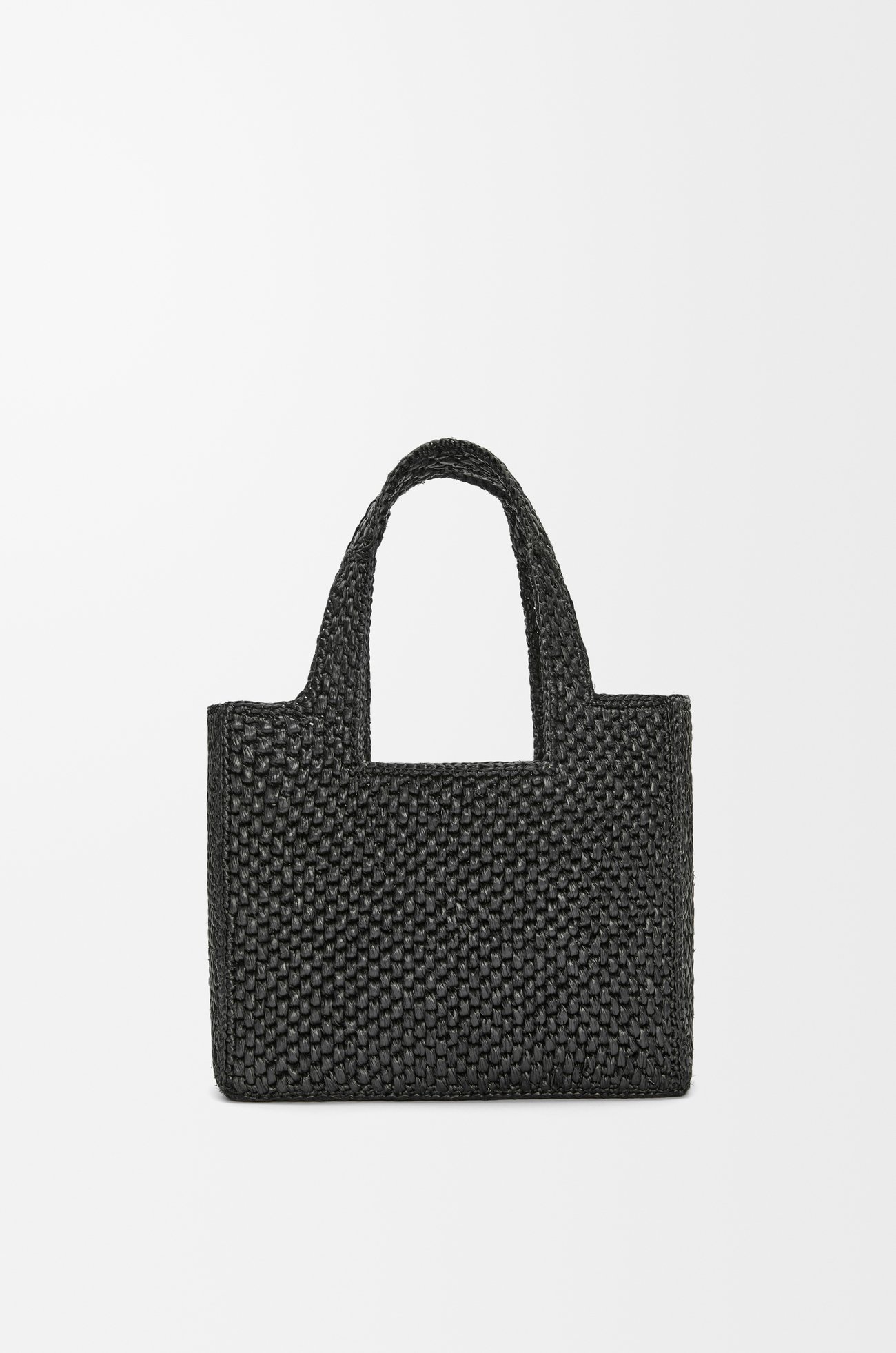 LOEWE Small LOEWE Font tote in raffia Black
