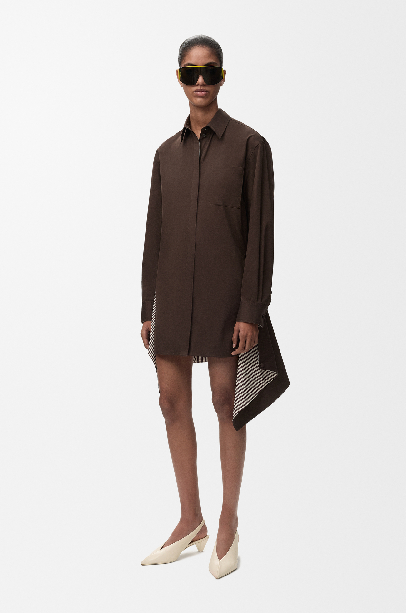 LOEWE 棉质和丝绸连衣裙 棕色