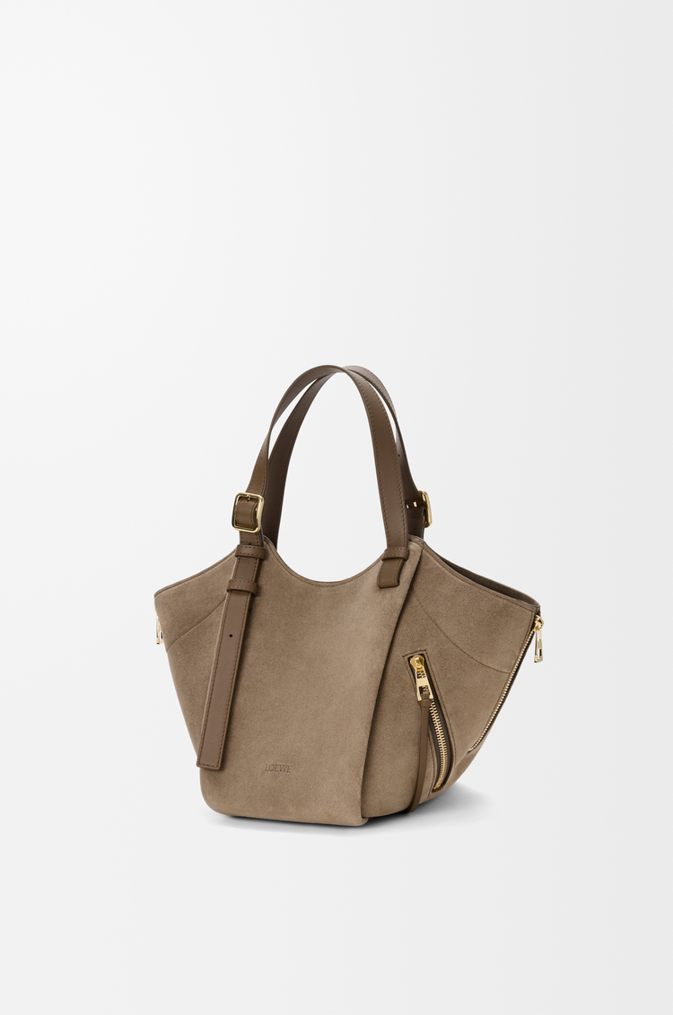 LOEWE Hammock Flip bag in suede Brownish Green