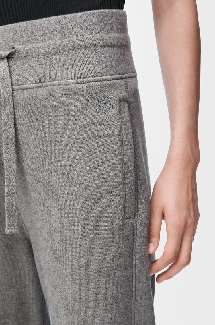 LOEWE Pantalon en coton et cachemire Gris Chiné