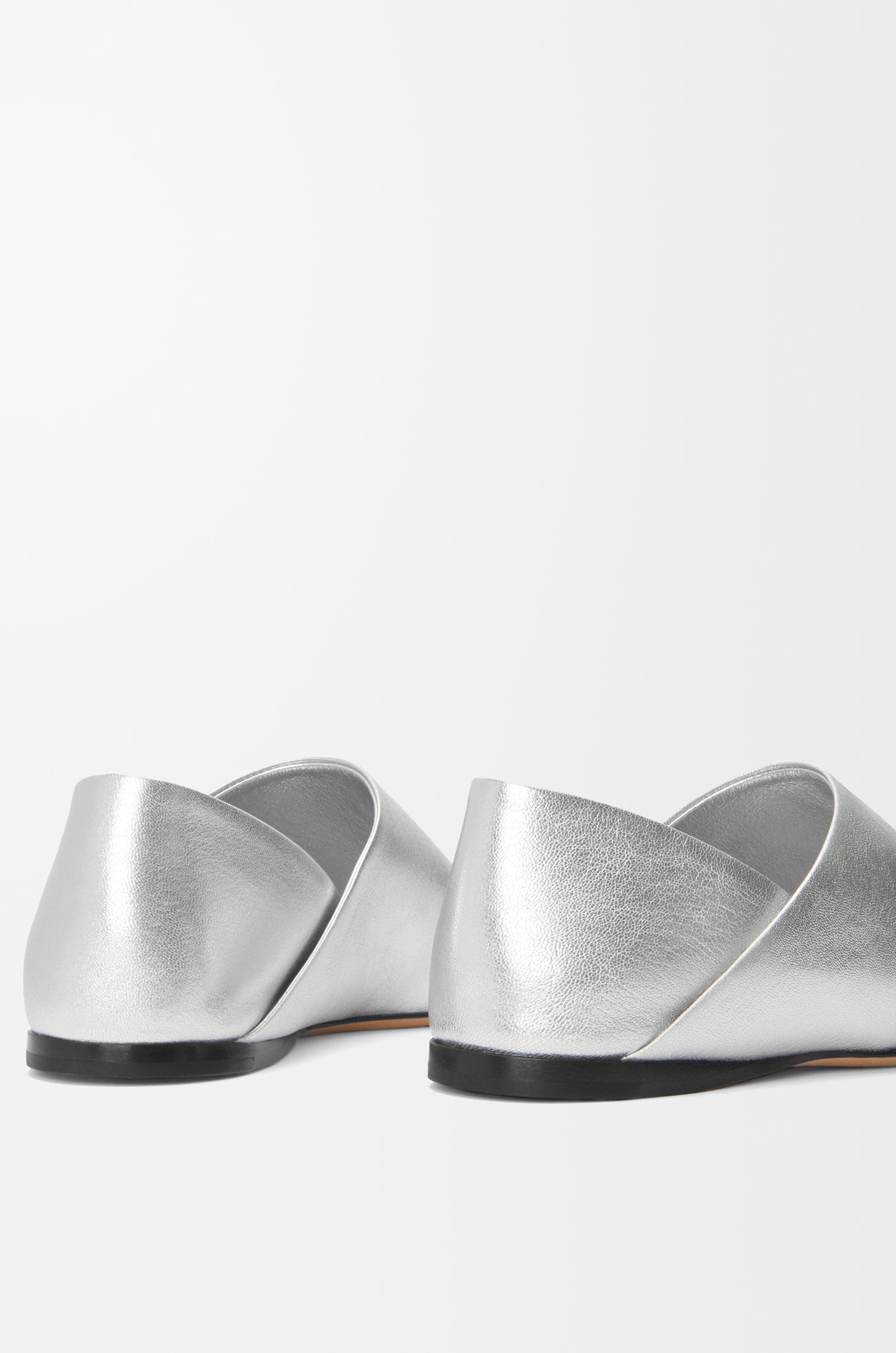 LOEWE Toy slipper in laminated lambskin Silver plp_rd
