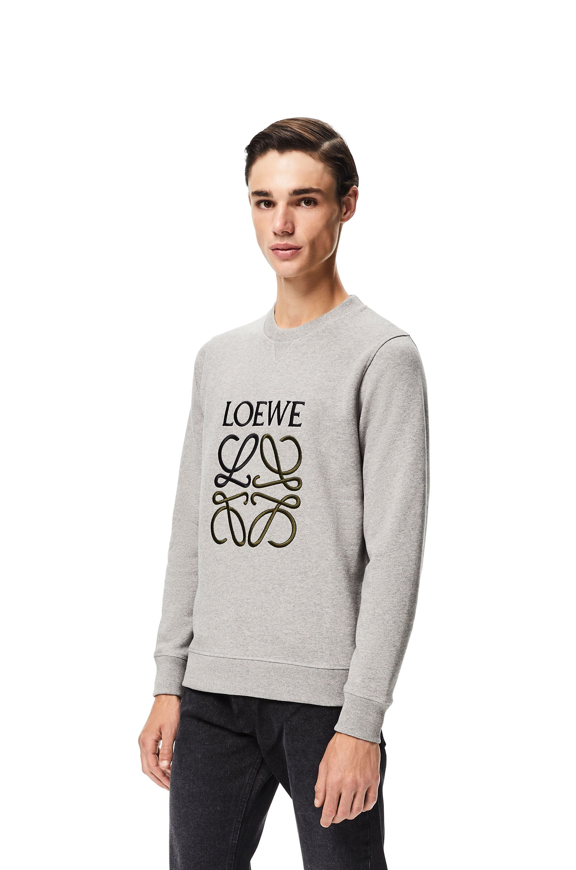 LOEWE◇ロゴ刺繍デザインスウェットトレーナー/L/コットン