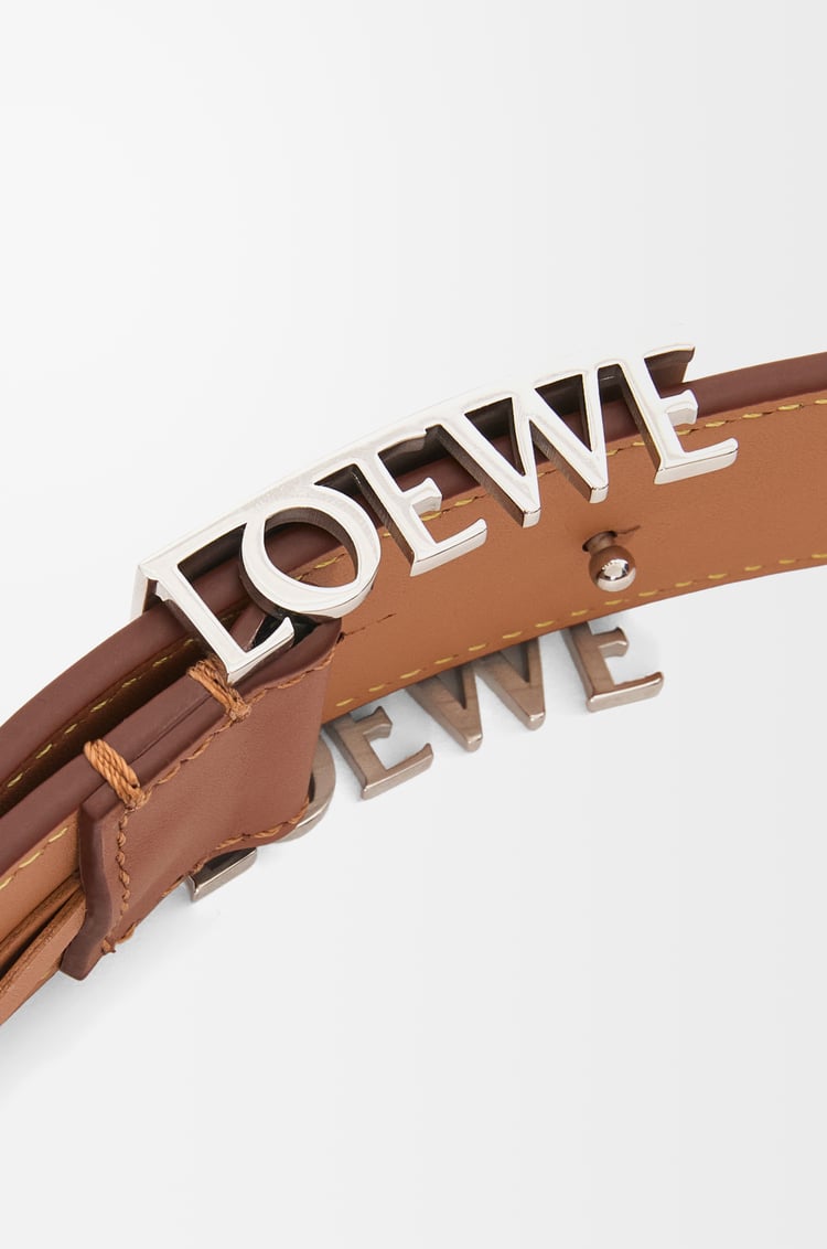LOEWE Cinturón en piel de ternera lisa con placa LOEWE Bronceado/Paladio