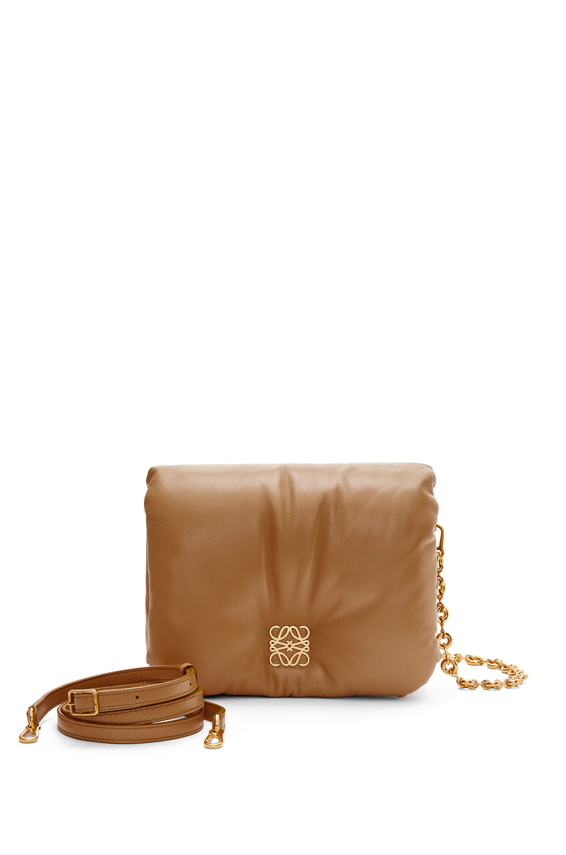 Medium Goya Puffer bag in shiny nappa lambskin Oak LOEWE