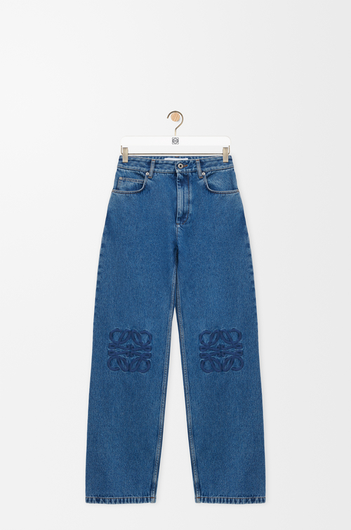 LOEWE Jeans baggy Anagram in cotone Blu Jeans