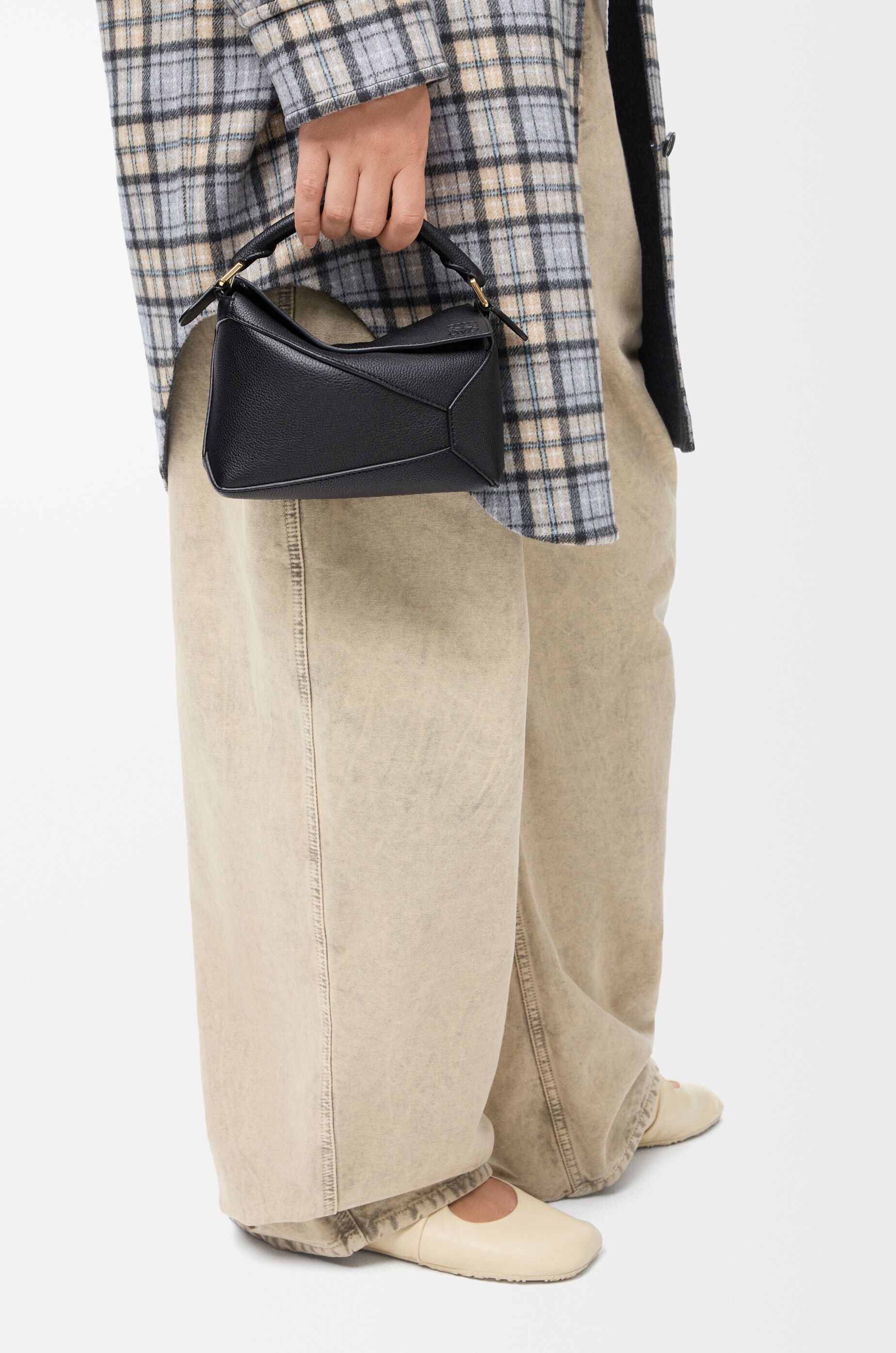 Mini Puzzle Edge bag in soft grained calfskin Black - LOEWE USA