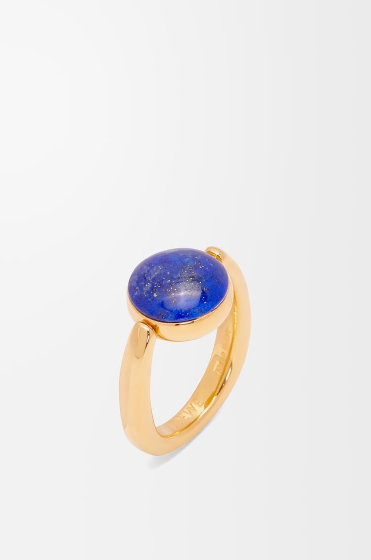 LOEWE Anillo Anagram Pebble en plata de ley y lapislázuli Oro/Azul