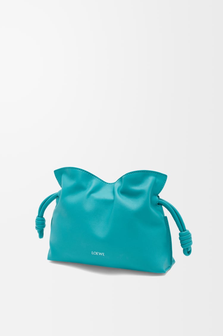 LOEWE Mini Flamenco clutch in nappa calfskin Deep Turquoise
