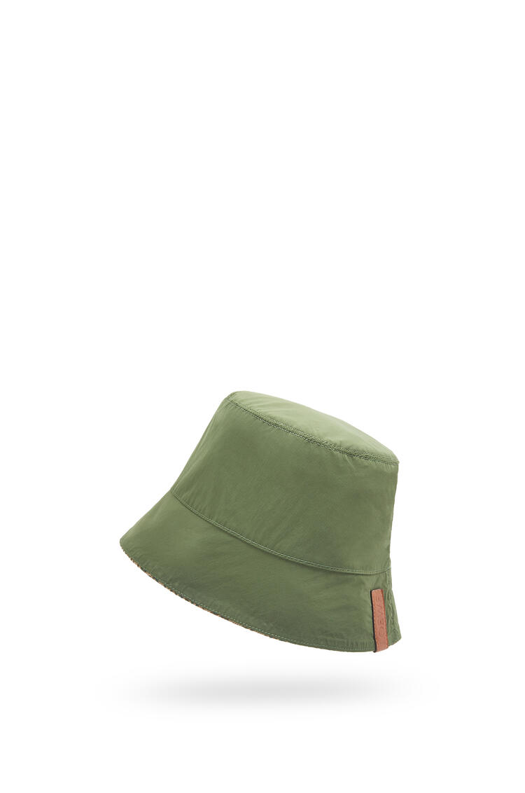 LOEWE Reversible Anagram bucket hat in jacquard and nylon Khaki Green/Tan pdp_rd