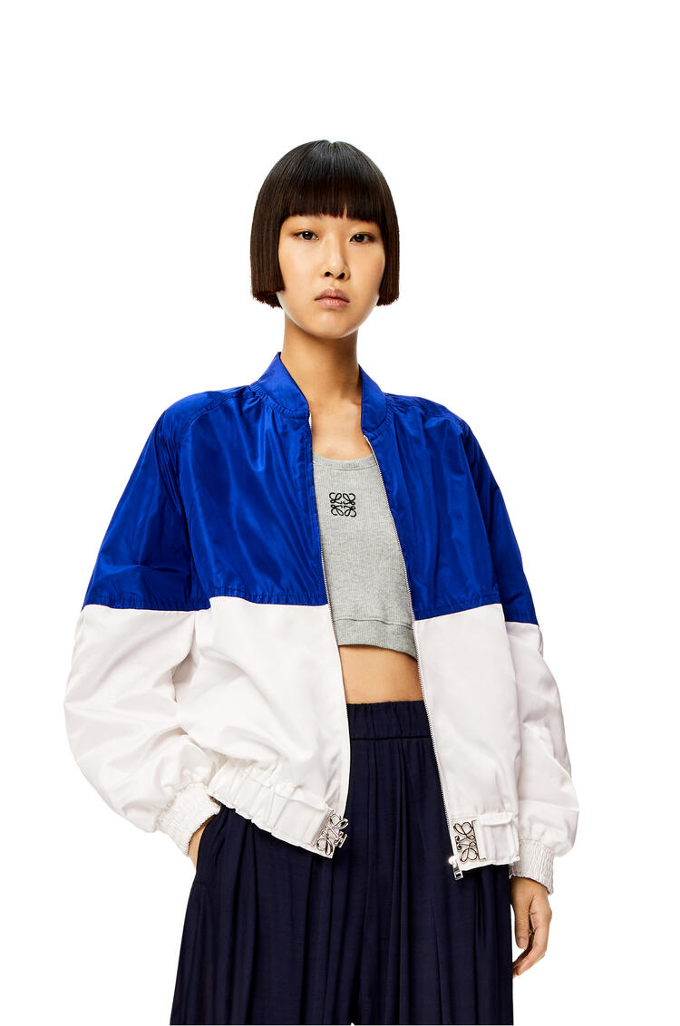 LOEWE Bomber jacket in silk and polyester Blue Klein pdp_rd