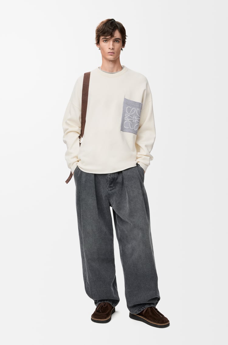 Anagram pocket sweater in cotton blend