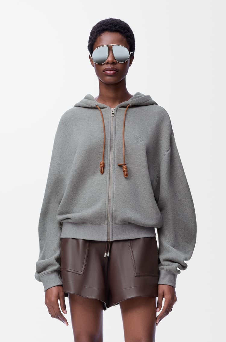 LOEWE Sudadera con capucha en algodón y cashmere Gris