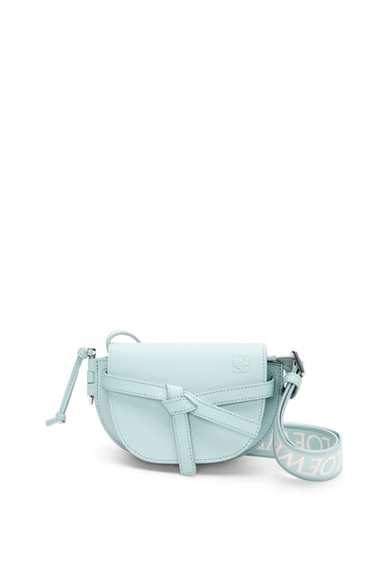 LOEWE Mini Gate Dual bag in soft calfskin and jacquard 冰川藍 plp_rd