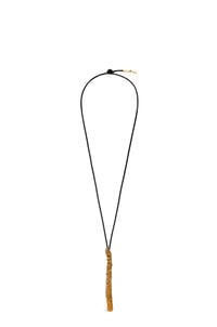 LOEWE Asparagus pendant in calfskin and brass Bronze