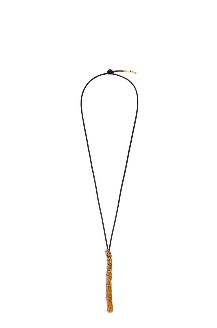 LOEWE Asparagus pendant in calfskin and brass Bronze