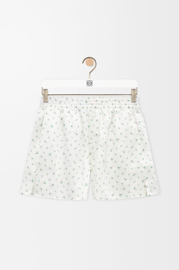 LOEWE Shorts in silk White/Green