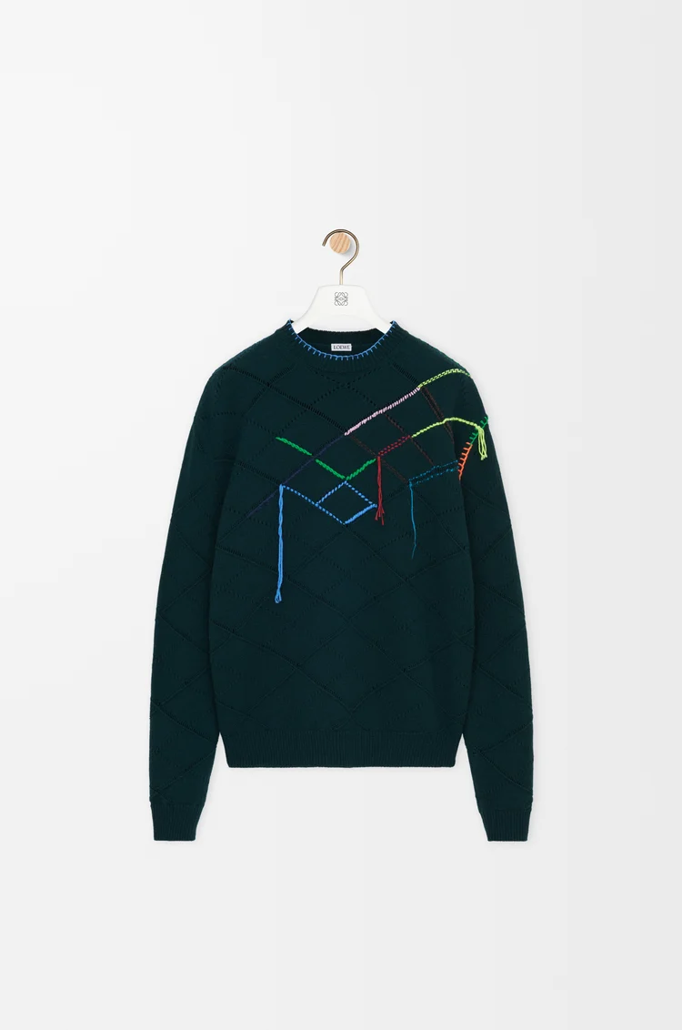LOEWE セーター（ウール） ダークグリーン/マルチカラー