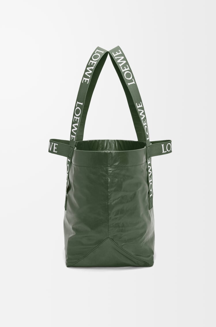 LOEWE Fold Shopper in paper calfskin Bottle Green