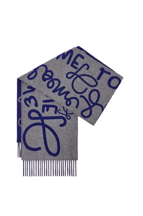 LOEWE LOEWE scarf in wool and cashmere Navy/Grey plp_rd
