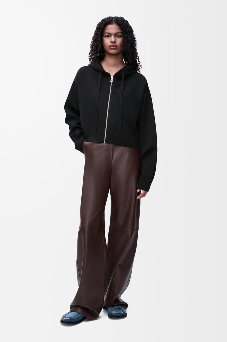 LOEWE Sudadera Anagram en lana con capucha y cremallera Negro