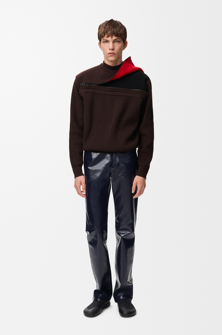 LOEWE Hose aus Nappa-Kalbsleder Marineblau