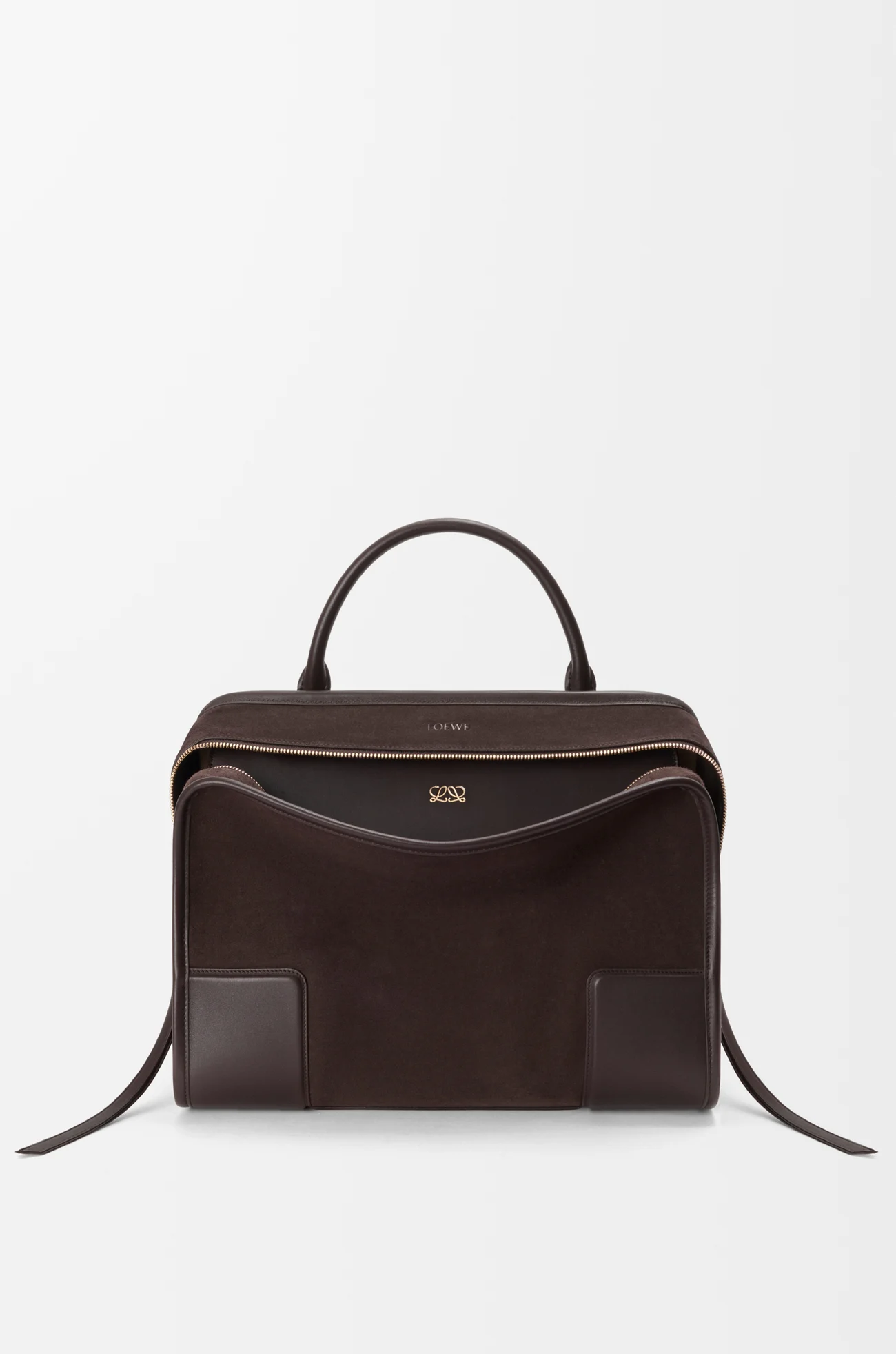 LOEWE Bolso Amazona 180 grande en ante Brownie Oscuro