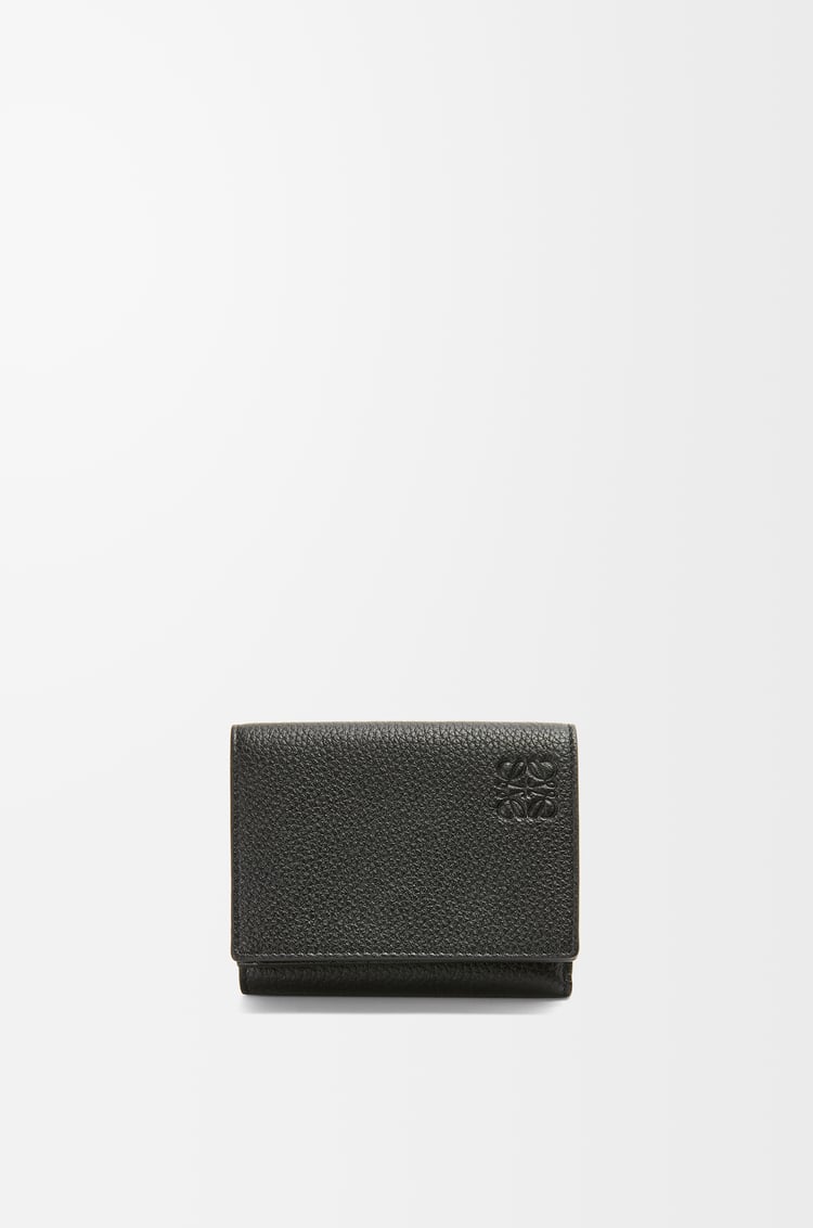 LOEWE Cartera con tres pliegues en piel de ternera Negro