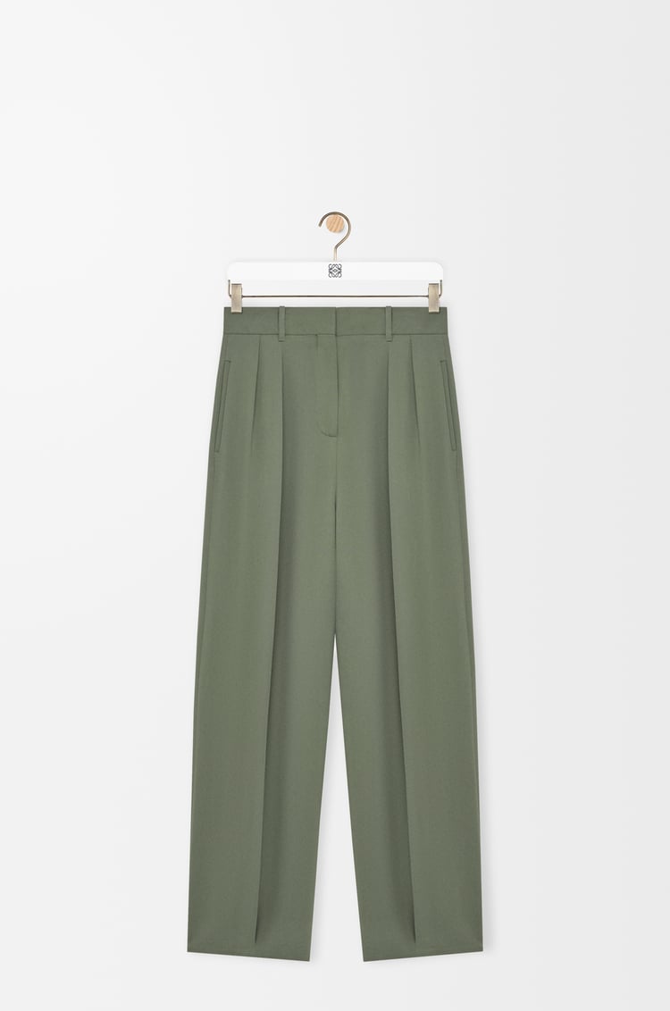 LOEWE Trousers in stretch viscose Light Khaki Green