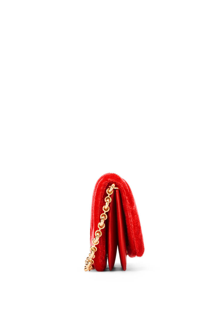 LOEWE 马海毛和牛皮革 Goya 长链条手拿包 猩红色 pdp_rd