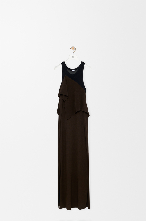 LOEWE Vestido en mezcla de viscosa Negro/Marrón