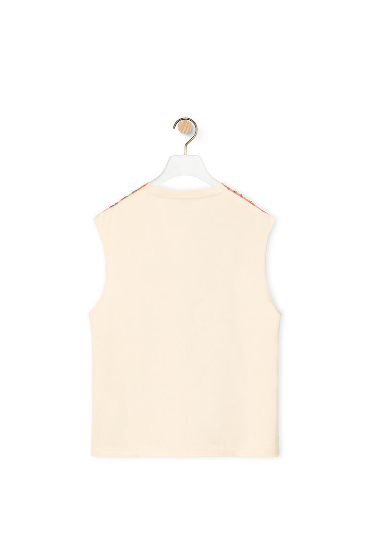 LOEWE Sleeveless sequin embroidery top in cotton Coral pdp_rd