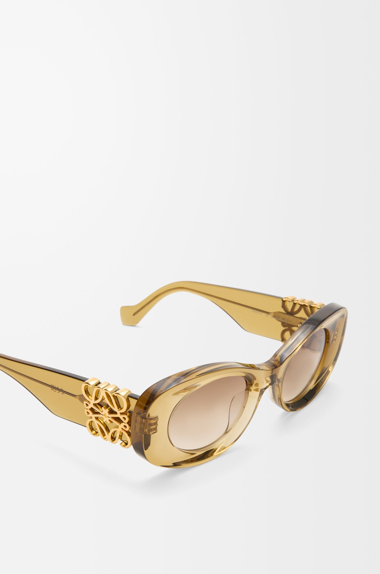 LOEWE Gafas de sol Beveled Oval Maxi Anagram Oliva Transparente