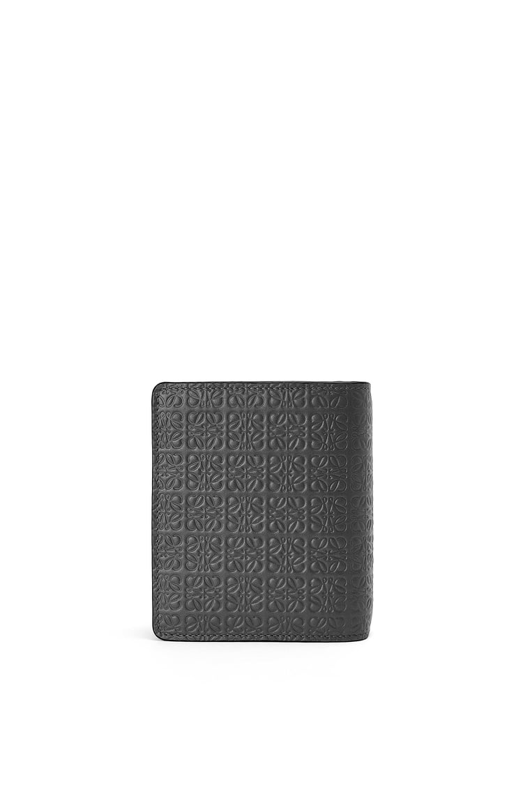 LOEWE Repeat compact zip wallet in embossed silk calfskin Black