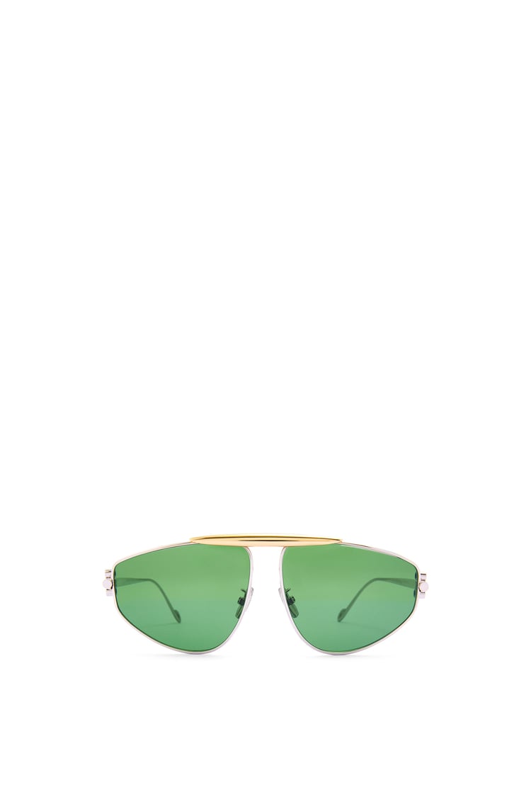 LOEWE Spoiler new aviator sunglasses in metal Dark Green