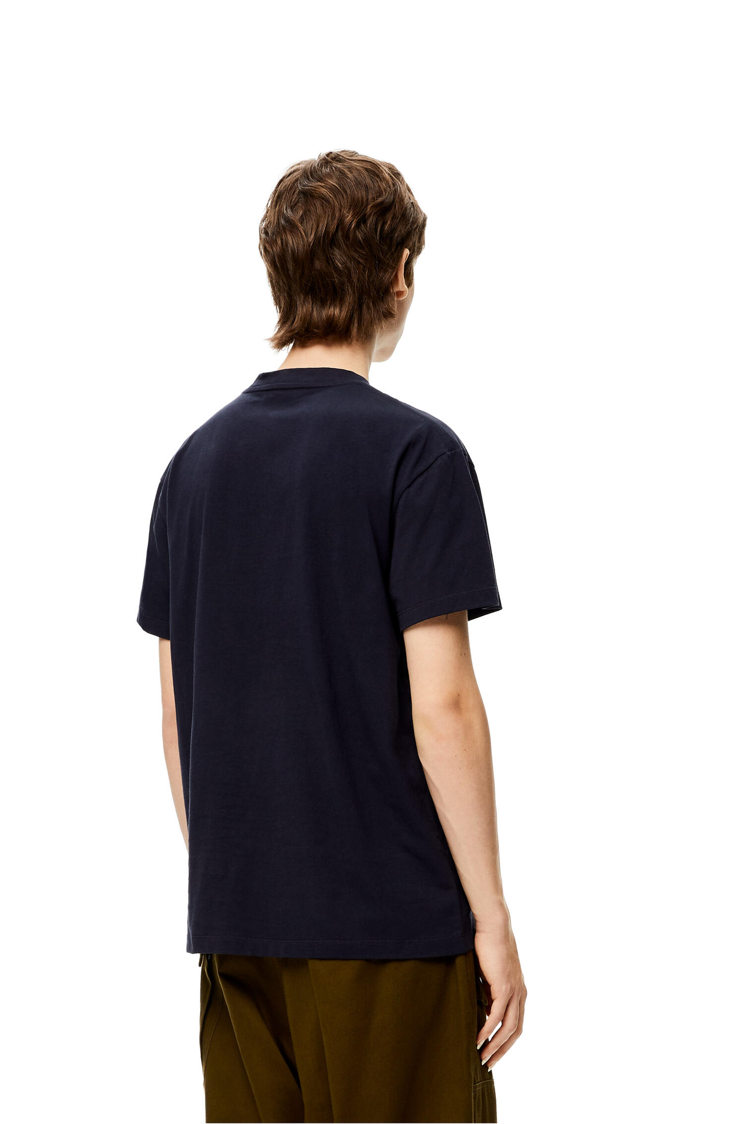 LOEWE embroidered T-shirt in cotton Navy Blue - LOEWE