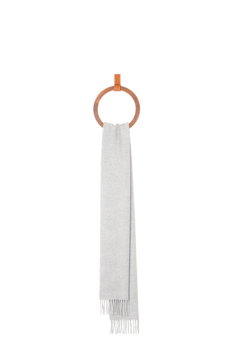 LOEWE Bicolour scarf in wool and cashmere White/Light Grey