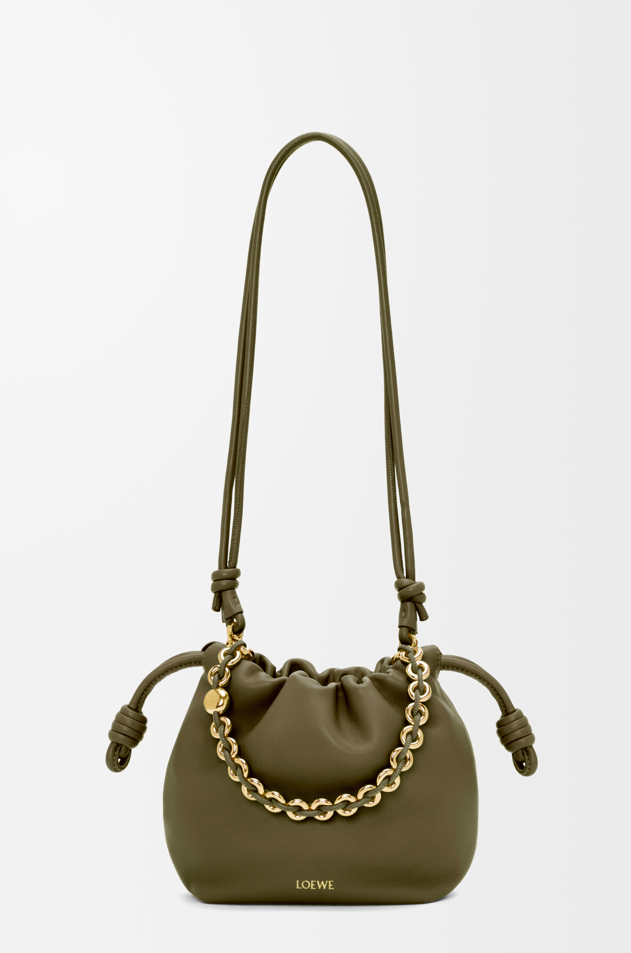 LOEWE Bolso Flamenco Purse mini en piel napa de cordero Verde Caqui Oscuro plp_rd