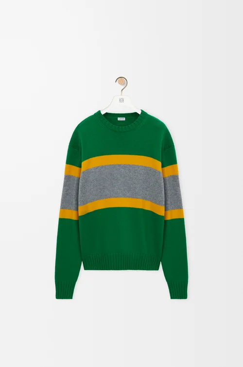 LOEWE Pull en laine Green/Grey